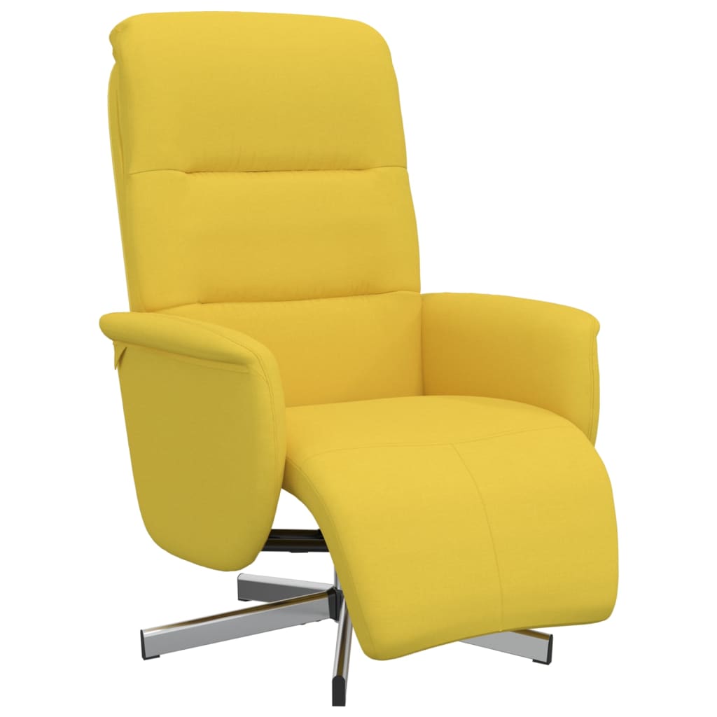 Fauteuil inclinable avec repose-pieds jaune clair tissu - XIOS