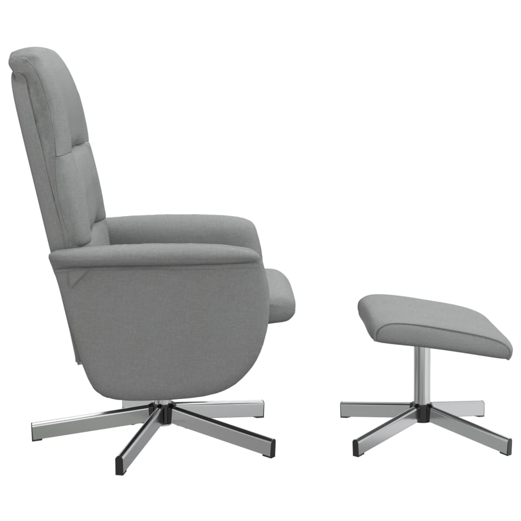 Fauteuil inclinable avec repose-pied gris clair tissu - XIOS