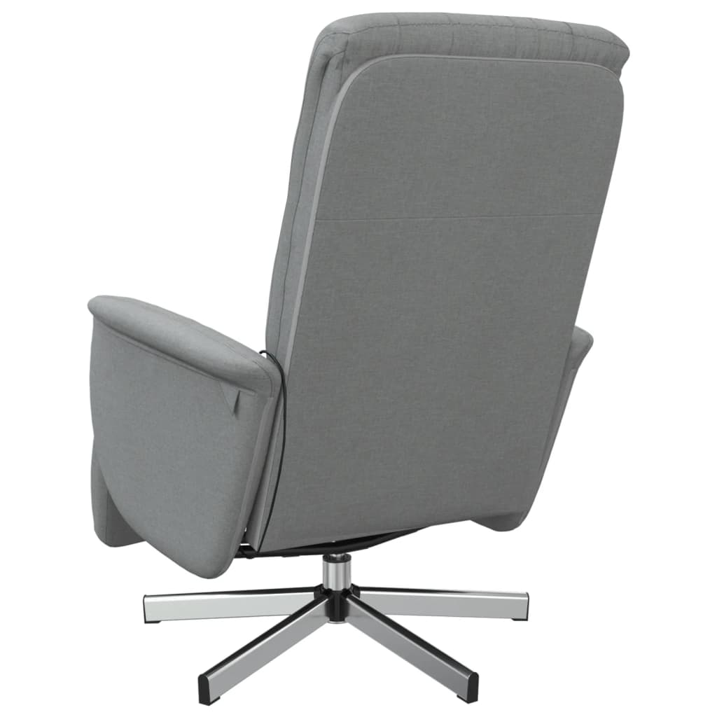 Fauteuil inclinable de massage et repose-pieds gris clair tissu - XIOS