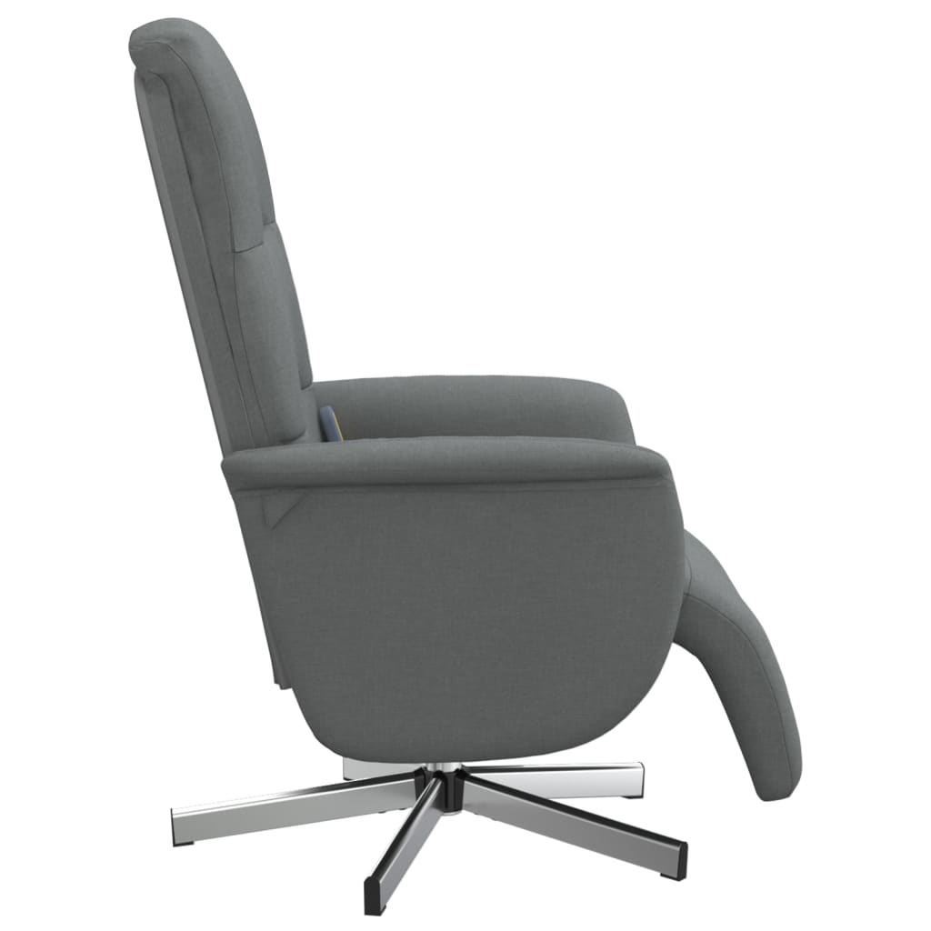 Fauteuil inclinable de massage et repose-pieds gris foncé tissu - XIOS