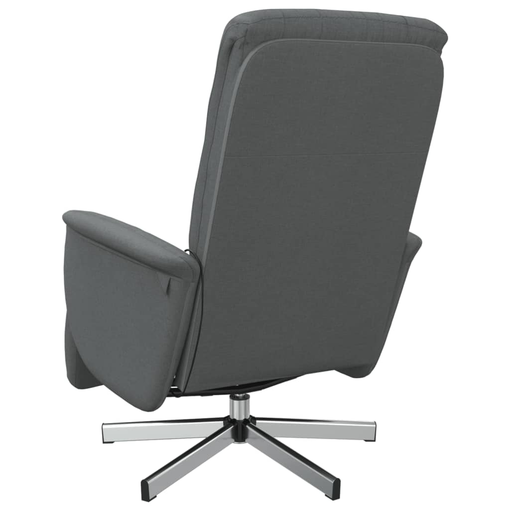 Fauteuil inclinable de massage et repose-pieds gris foncé tissu - XIOS