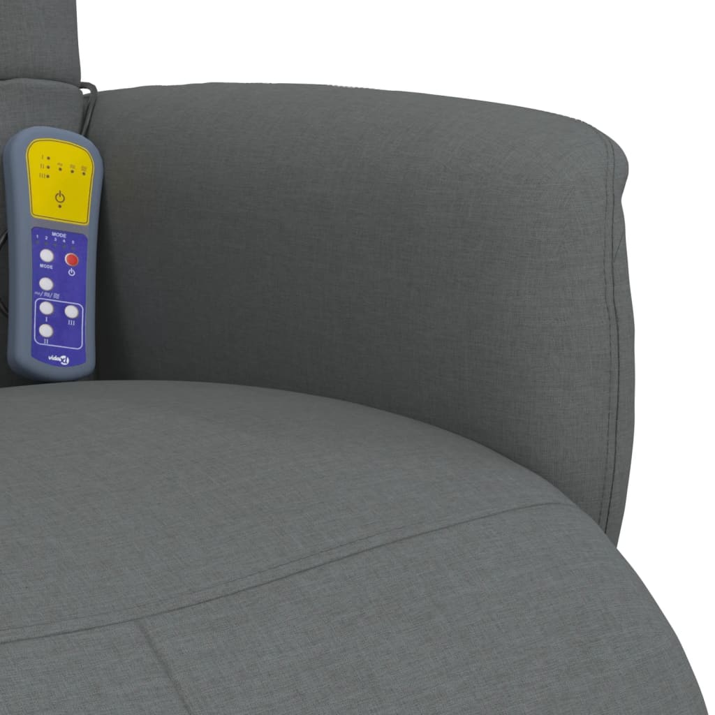 Fauteuil inclinable de massage et repose-pieds gris foncé tissu - XIOS