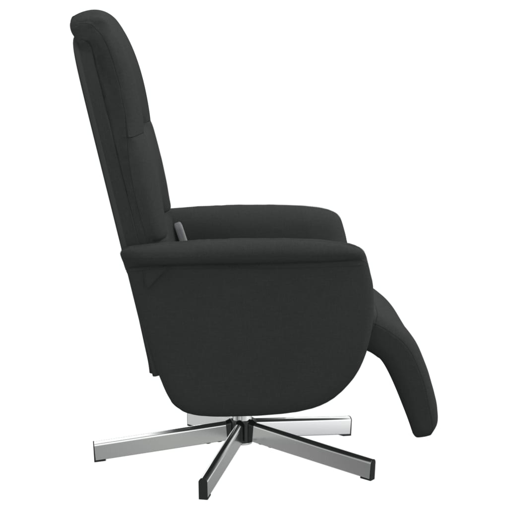 Fauteuil inclinable de massage avec repose-pieds noir tissu - XIOS