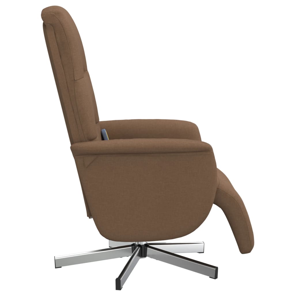 Fauteuil inclinable de massage avec repose-pieds marron tissu - XIOS