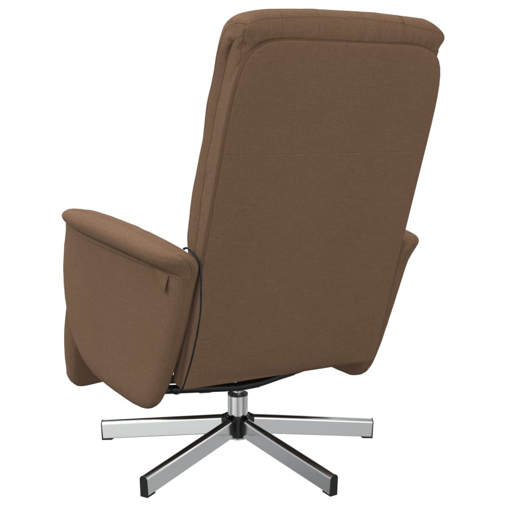 Fauteuil inclinable de massage avec repose-pieds marron tissu - XIOS
