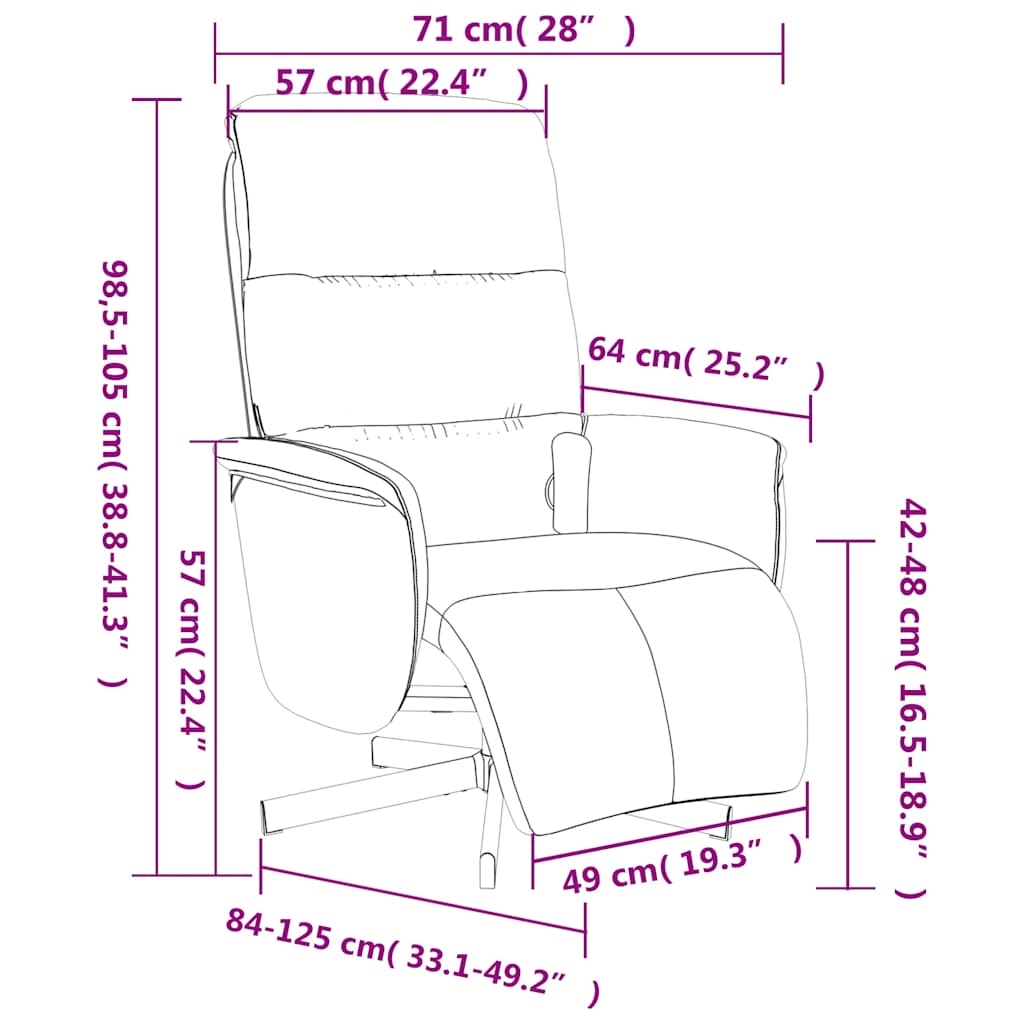 Fauteuil inclinable de massage avec repose-pieds marron tissu - XIOS