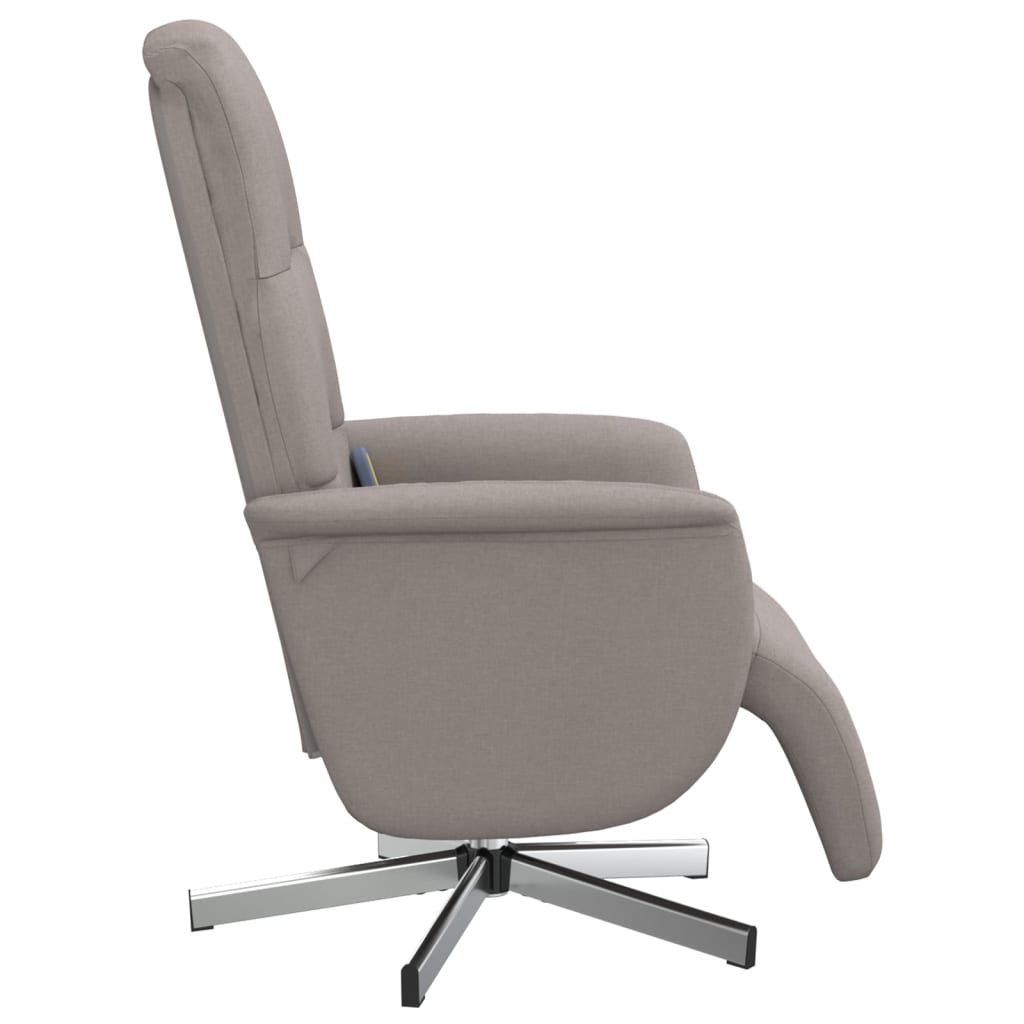 Fauteuil inclinable de massage avec repose-pieds taupe tissu - XIOS
