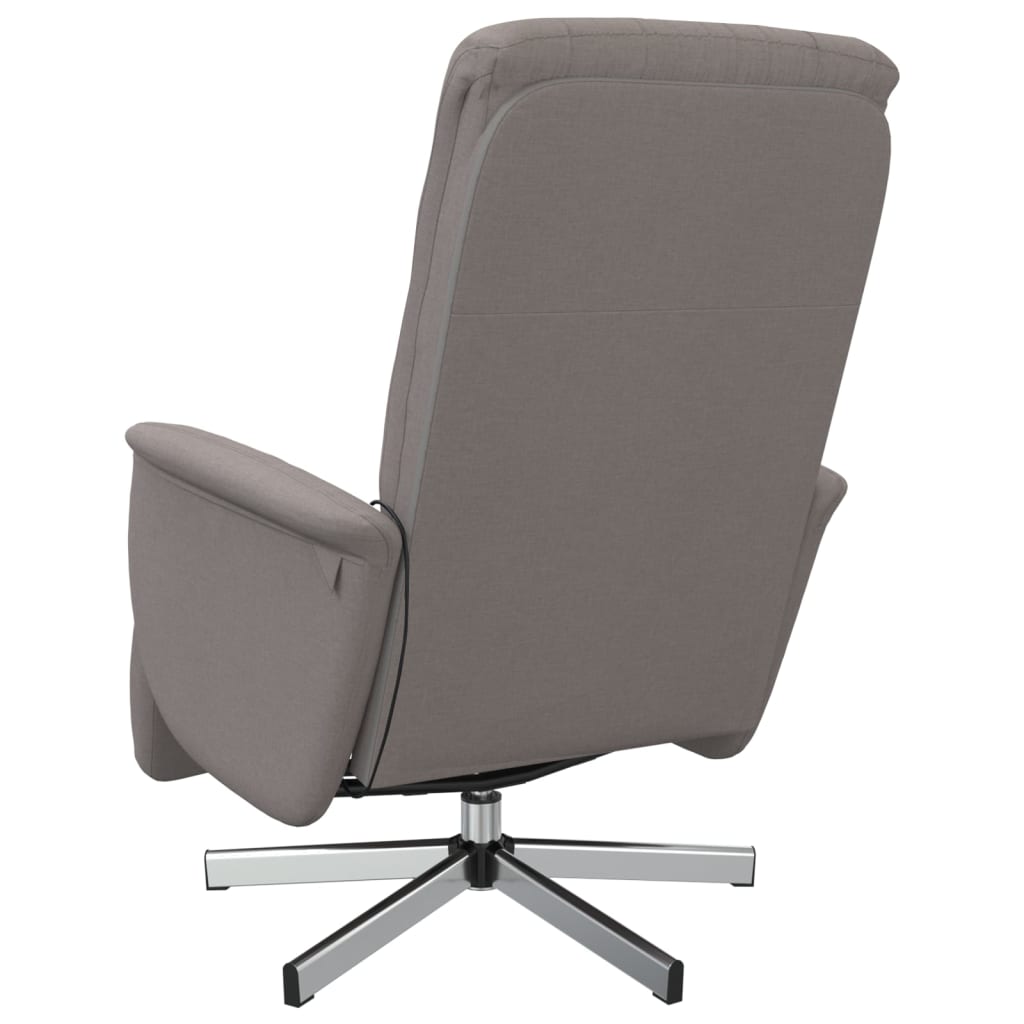 Fauteuil inclinable de massage avec repose-pieds taupe tissu - XIOS