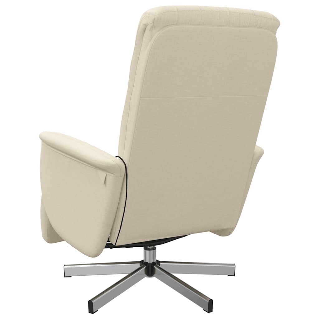 Fauteuil inclinable de massage avec repose-pieds crème tissu - XIOS