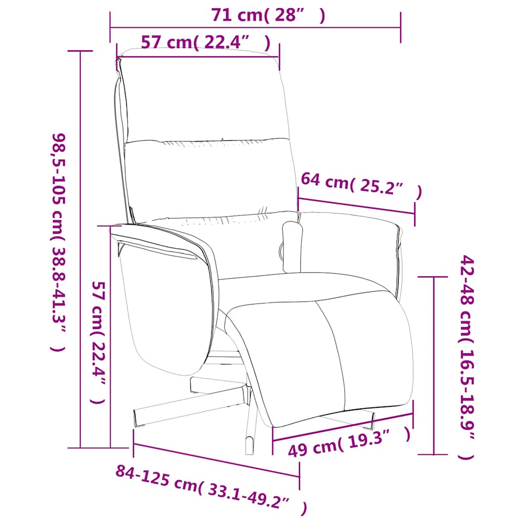 Fauteuil inclinable de massage avec repose-pieds crème tissu - XIOS