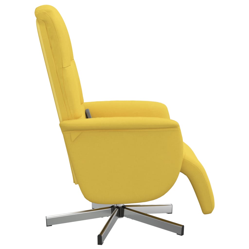 Fauteuil inclinable de massage repose-pieds jaune clair tissu - XIOS