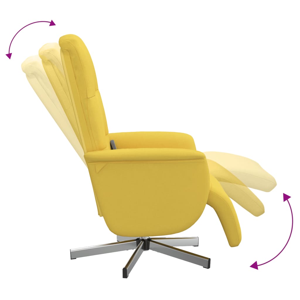 Fauteuil inclinable de massage repose-pieds jaune clair tissu - XIOS