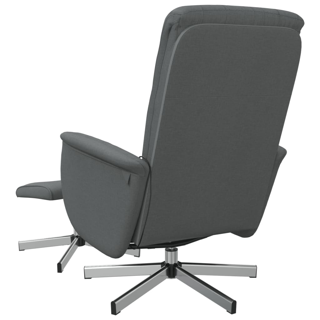 Fauteuil de massage inclinable et repose-pieds gris foncé tissu - XIOS