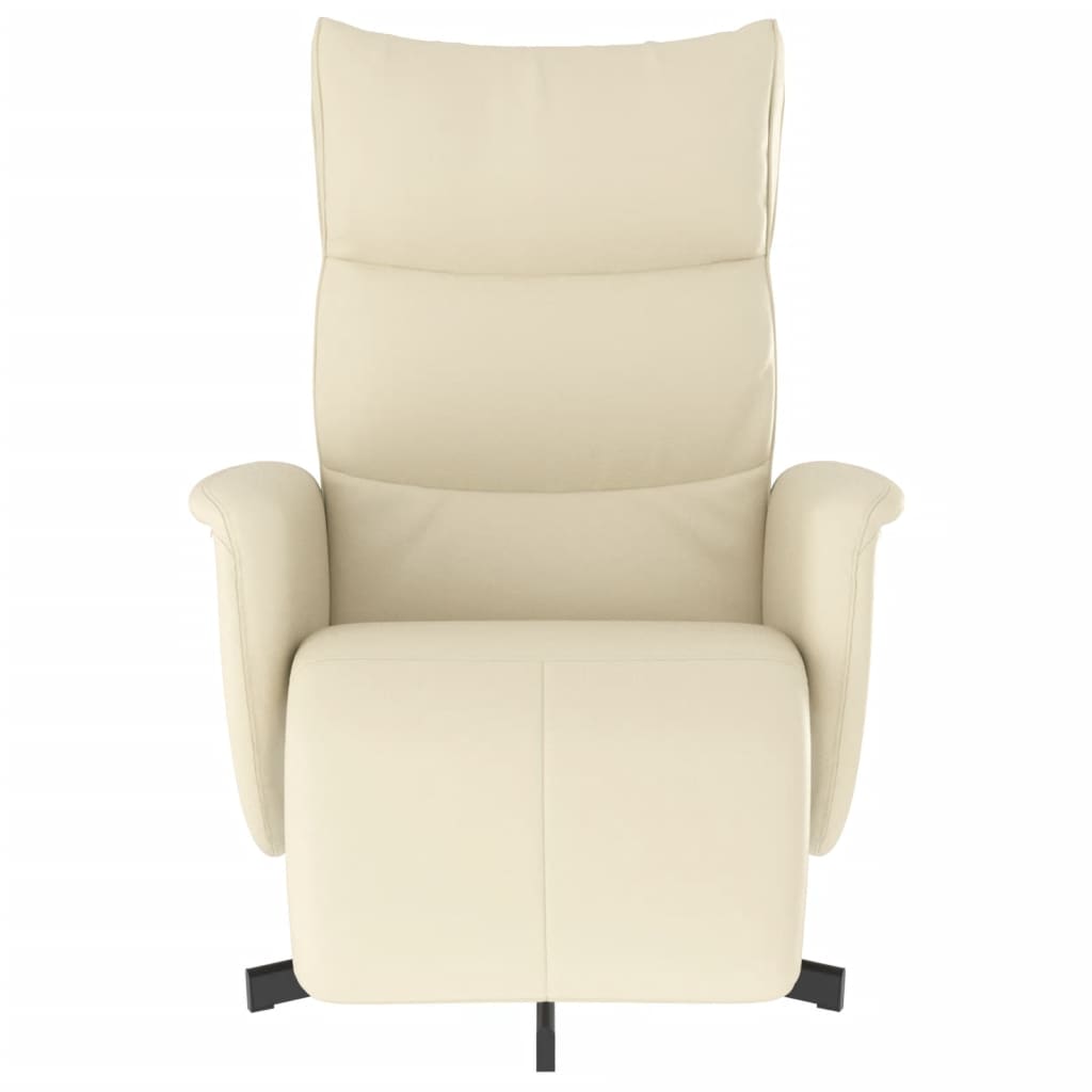 Fauteuil inclinable avec repose-pieds crème similicuir - XIOS