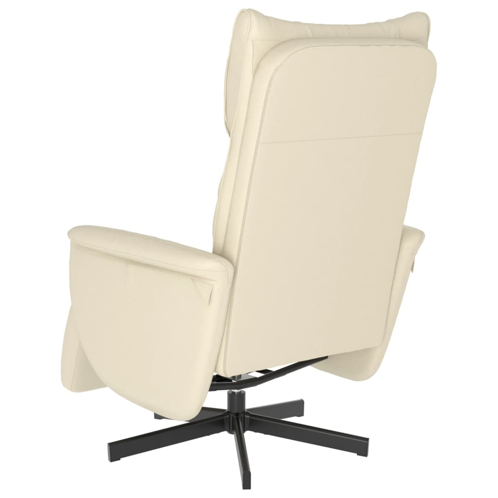 Fauteuil inclinable avec repose-pieds crème similicuir - XIOS