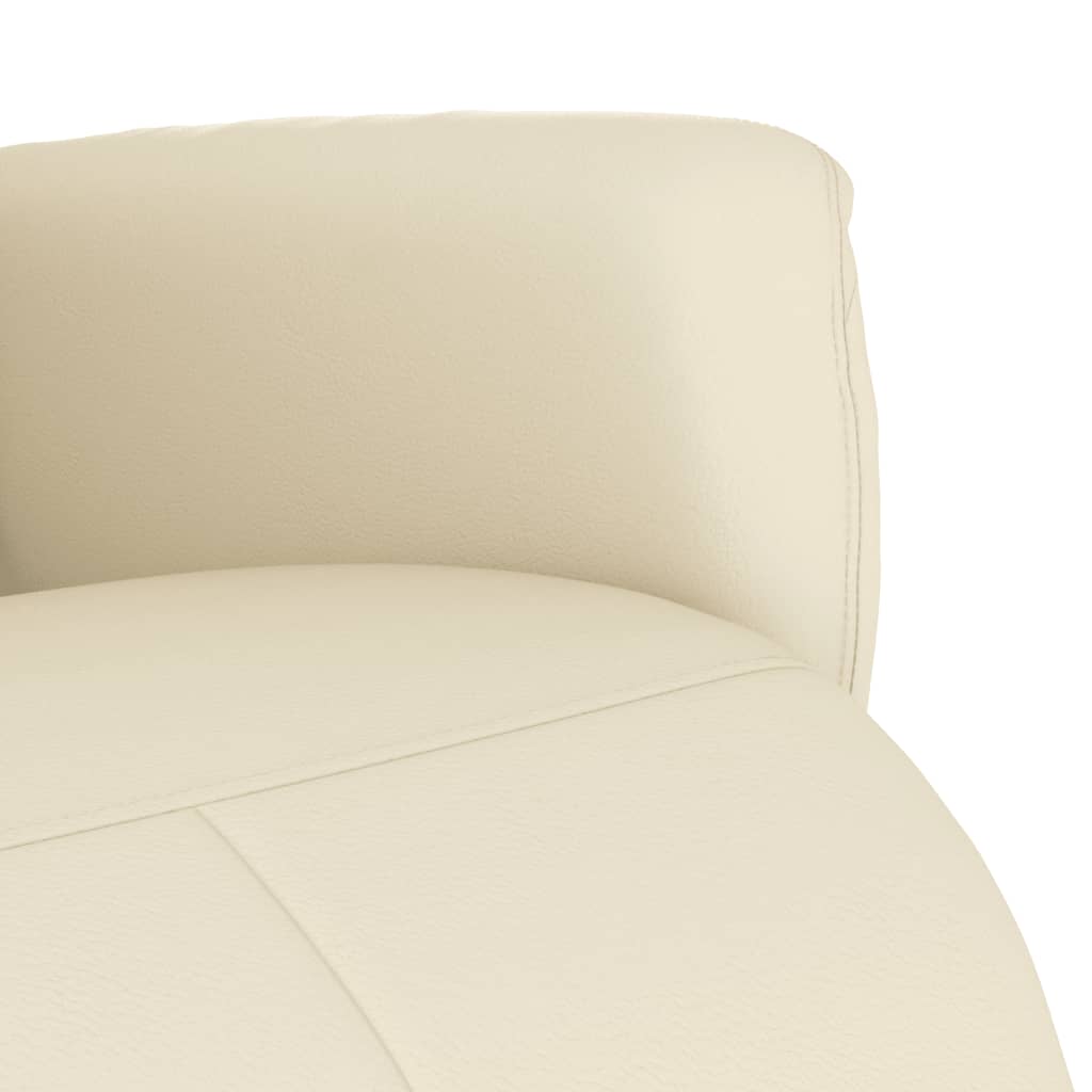 Fauteuil inclinable avec repose-pieds crème similicuir - XIOS