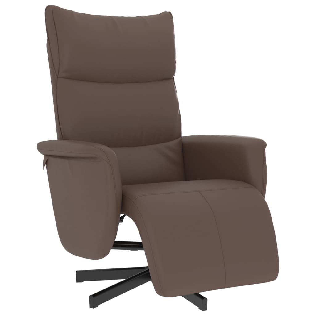 Fauteuil inclinable avec repose-pieds marron similicuir - XIOS