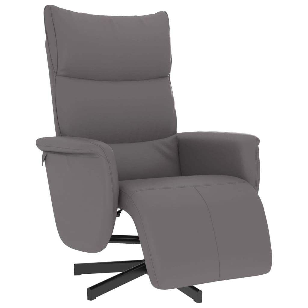 Fauteuil inclinable avec repose-pieds gris similicuir - XIOS
