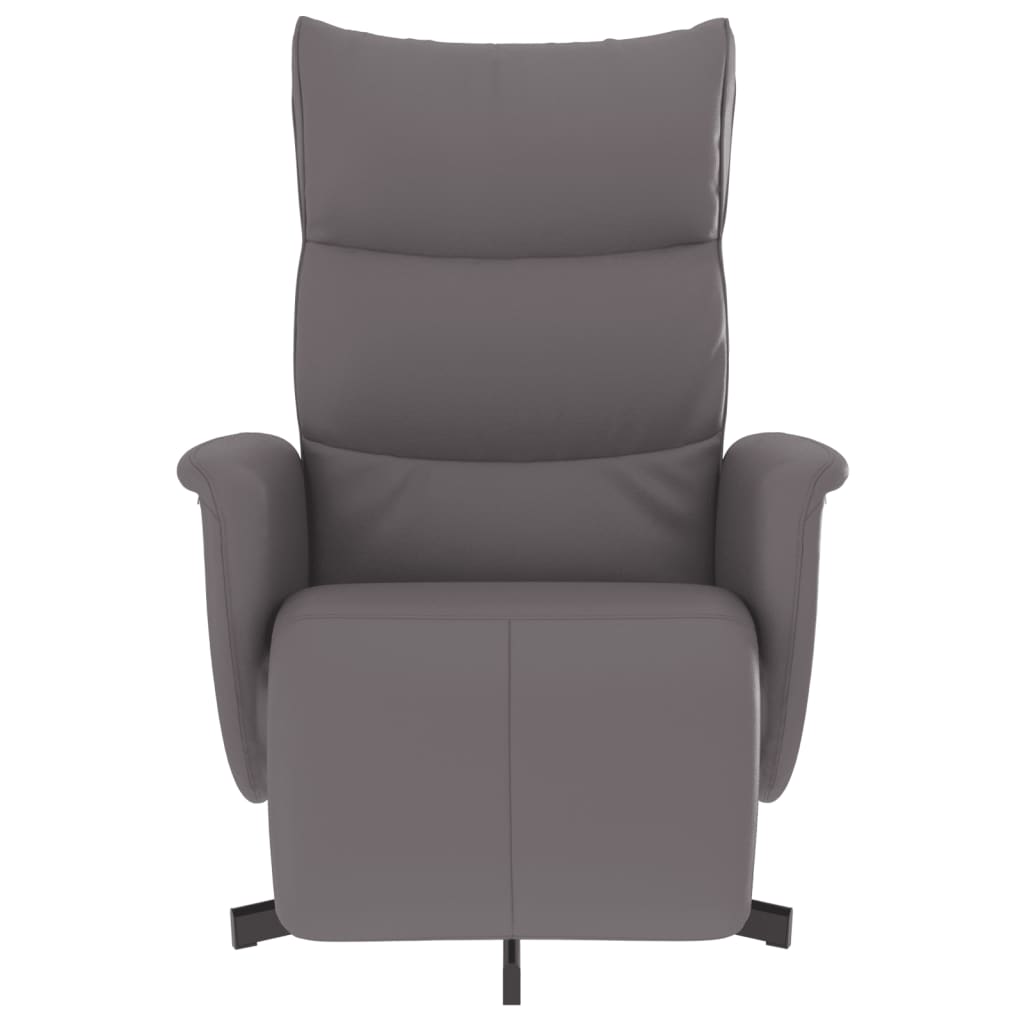 Fauteuil inclinable avec repose-pieds gris similicuir - XIOS
