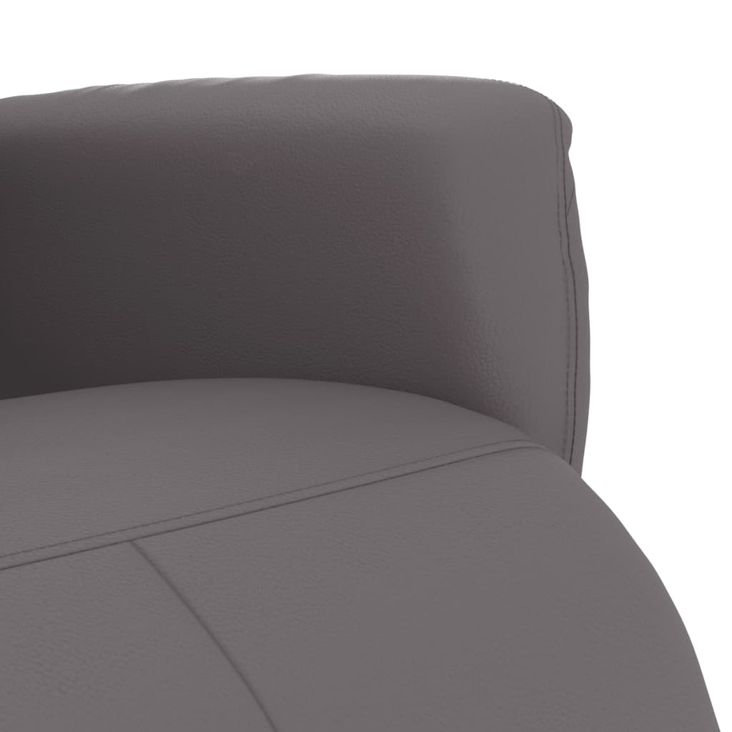 Fauteuil inclinable avec repose-pieds gris similicuir - XIOS