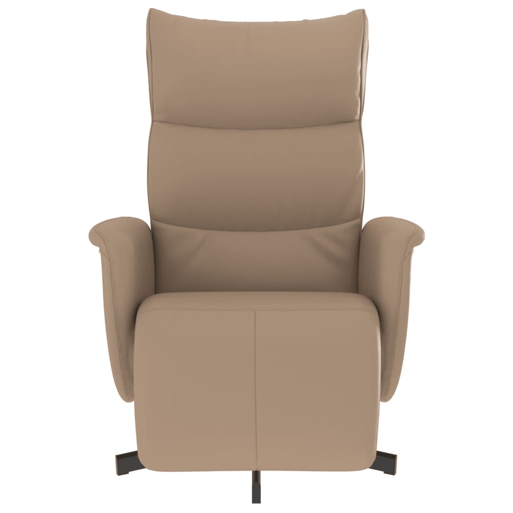 Fauteuil inclinable avec repose-pieds cappuccino similicuir - XIOS