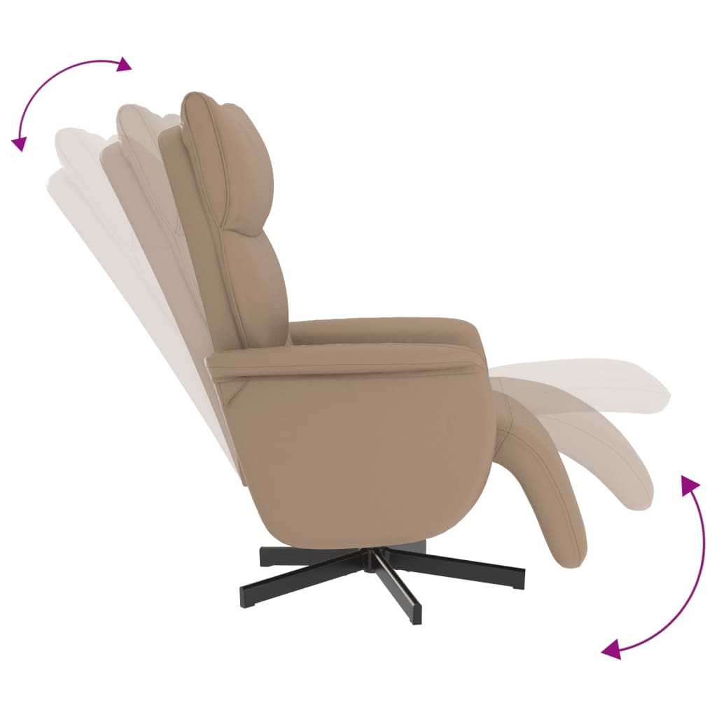 Fauteuil inclinable avec repose-pieds cappuccino similicuir - XIOS
