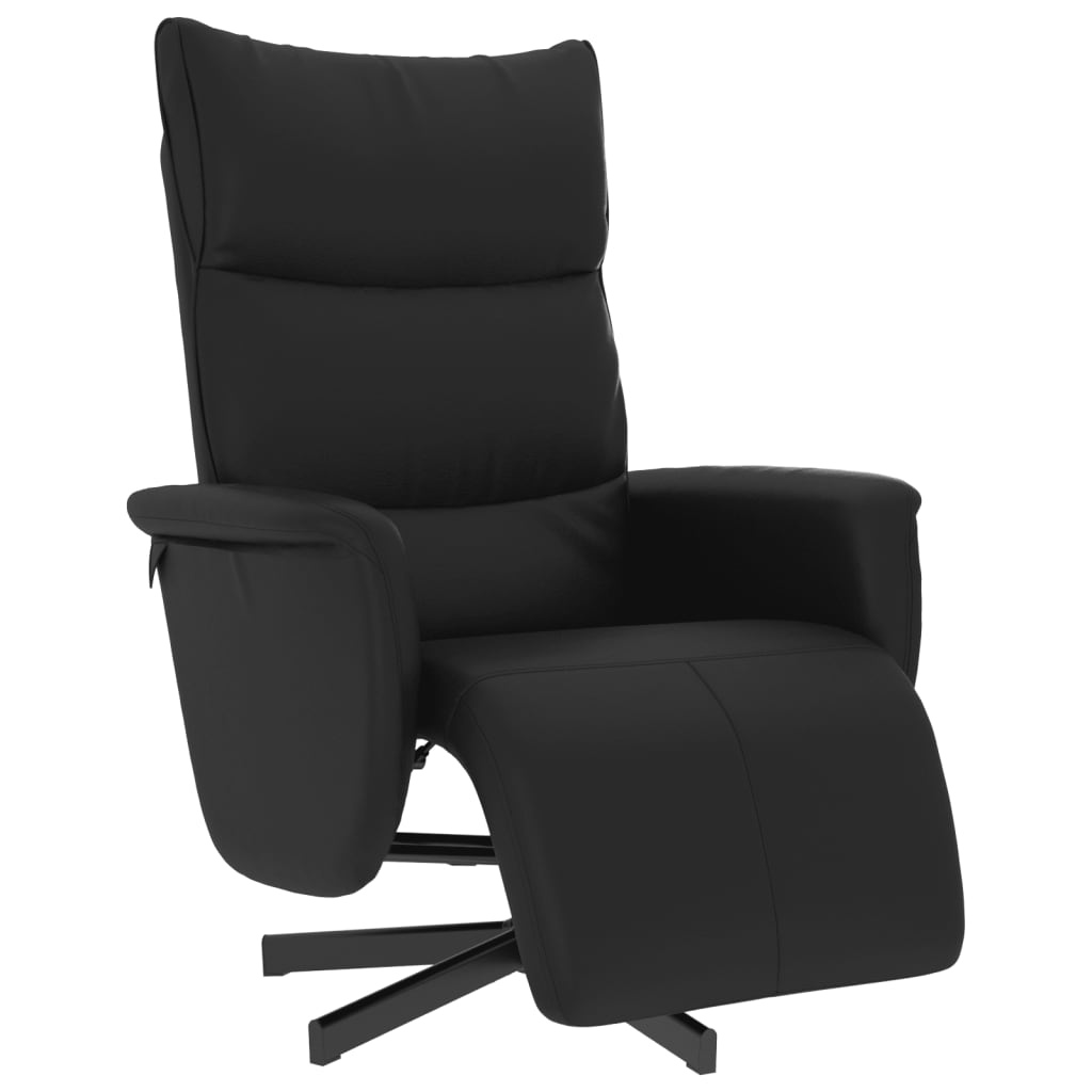 Fauteuil inclinable avec repose-pieds noir similicuir - XIOS