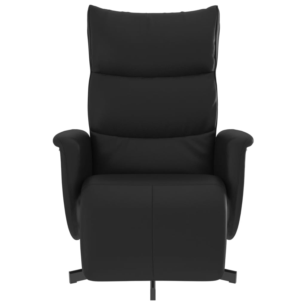 Fauteuil inclinable avec repose-pieds noir similicuir - XIOS
