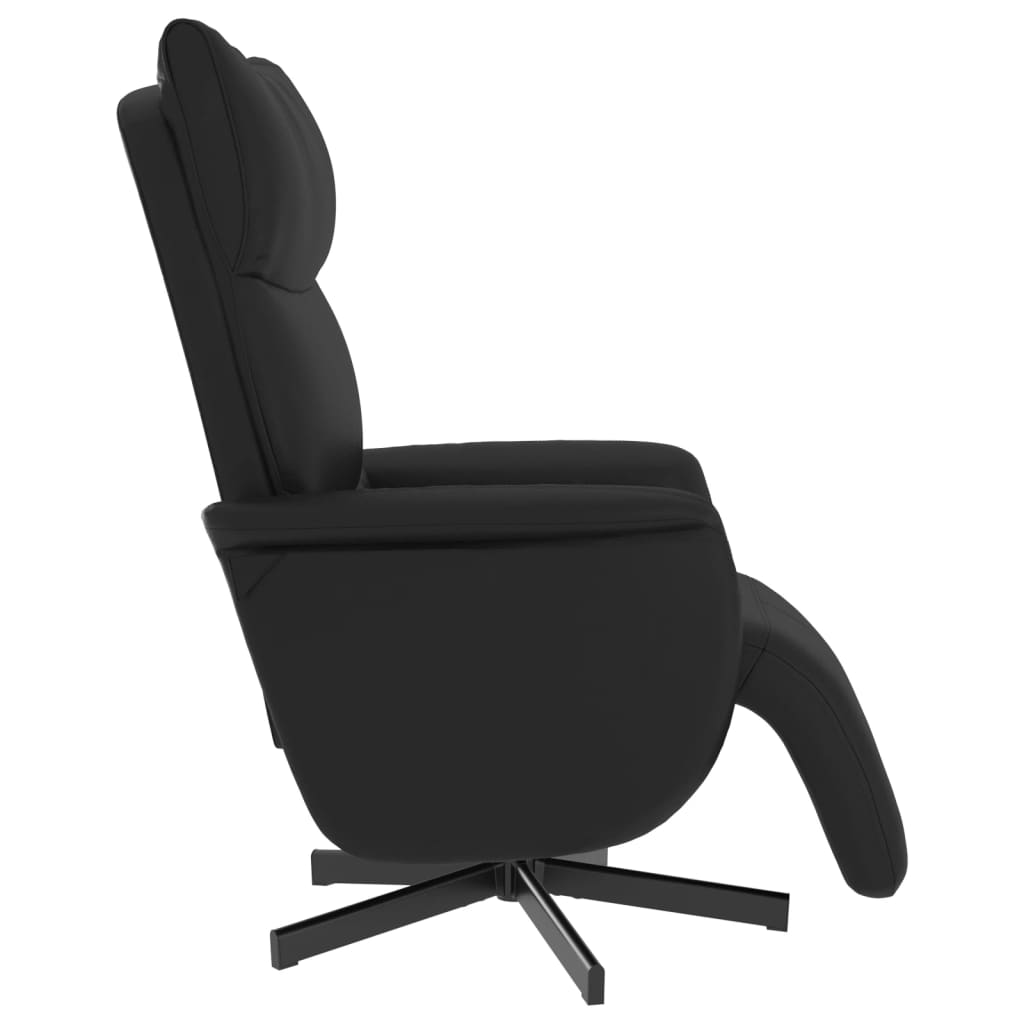 Fauteuil inclinable avec repose-pieds noir similicuir