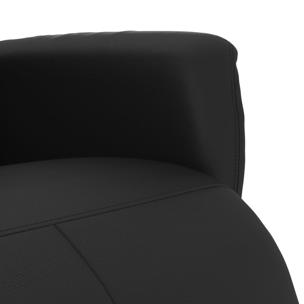 Fauteuil inclinable avec repose-pieds noir similicuir - XIOS