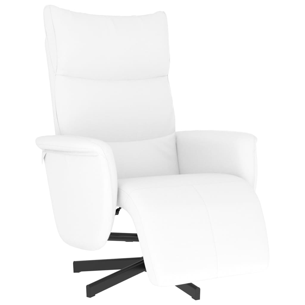 Fauteuil inclinable avec repose-pieds blanc similicuir - XIOS