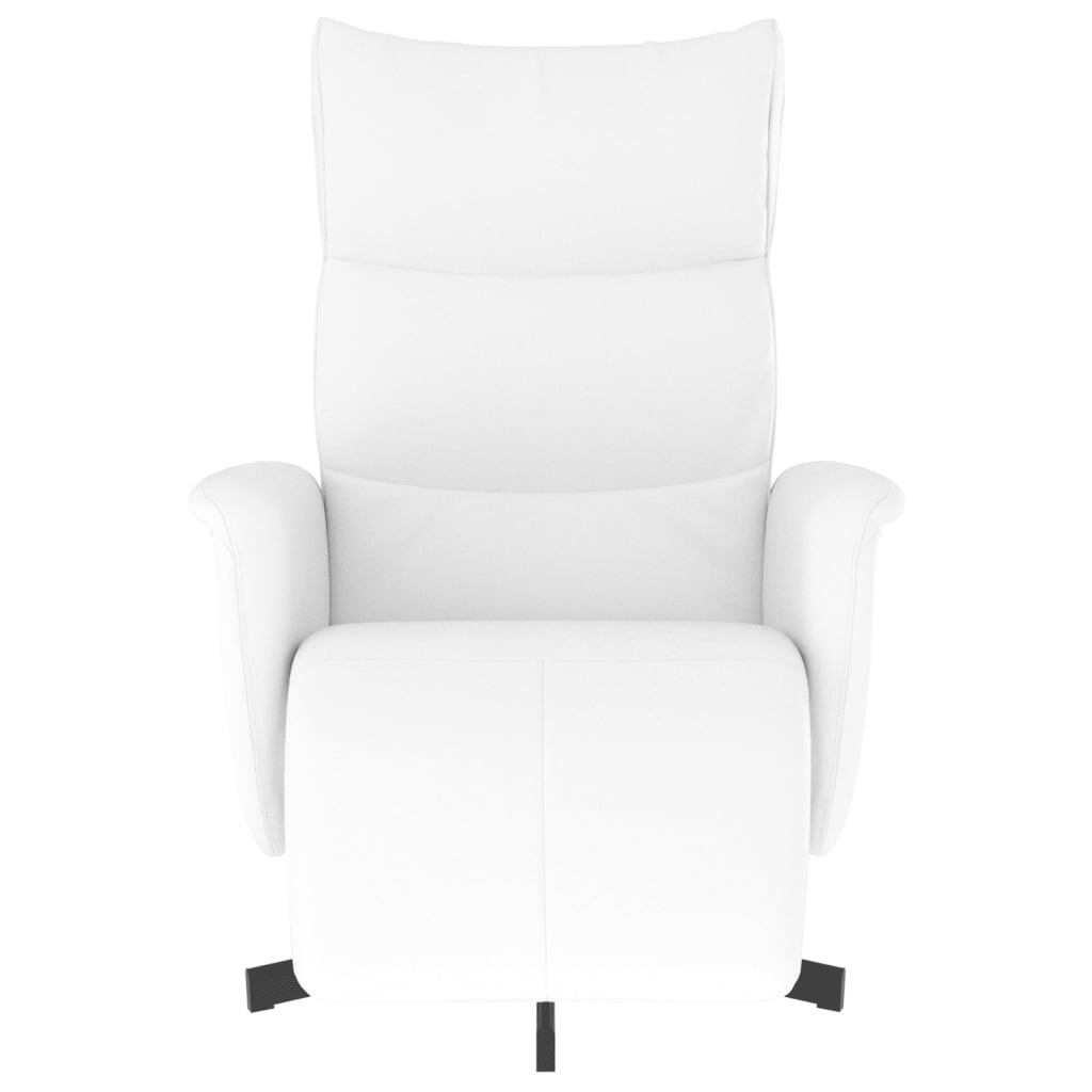 Fauteuil inclinable avec repose-pieds blanc similicuir - XIOS