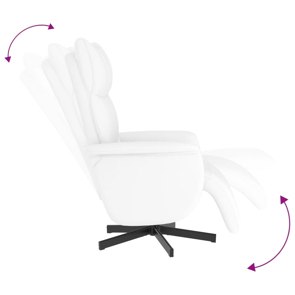 Fauteuil inclinable avec repose-pieds blanc similicuir - XIOS