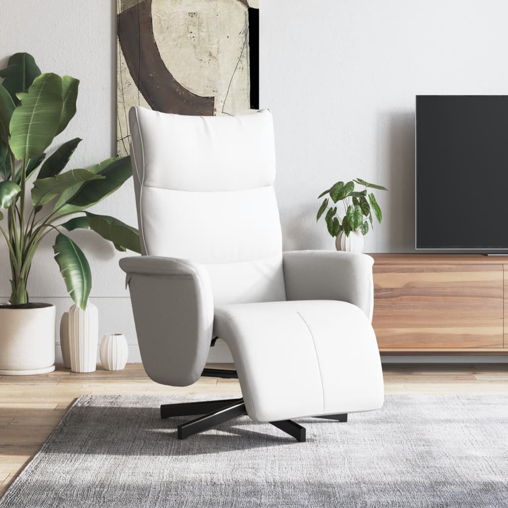 Fauteuil inclinable avec repose-pieds blanc similicuir - XIOS