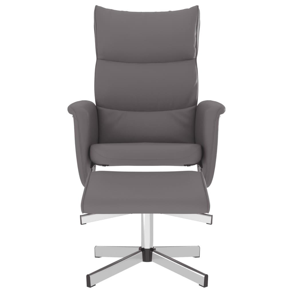 Fauteuil inclinable avec repose-pied gris similicuir - XIOS