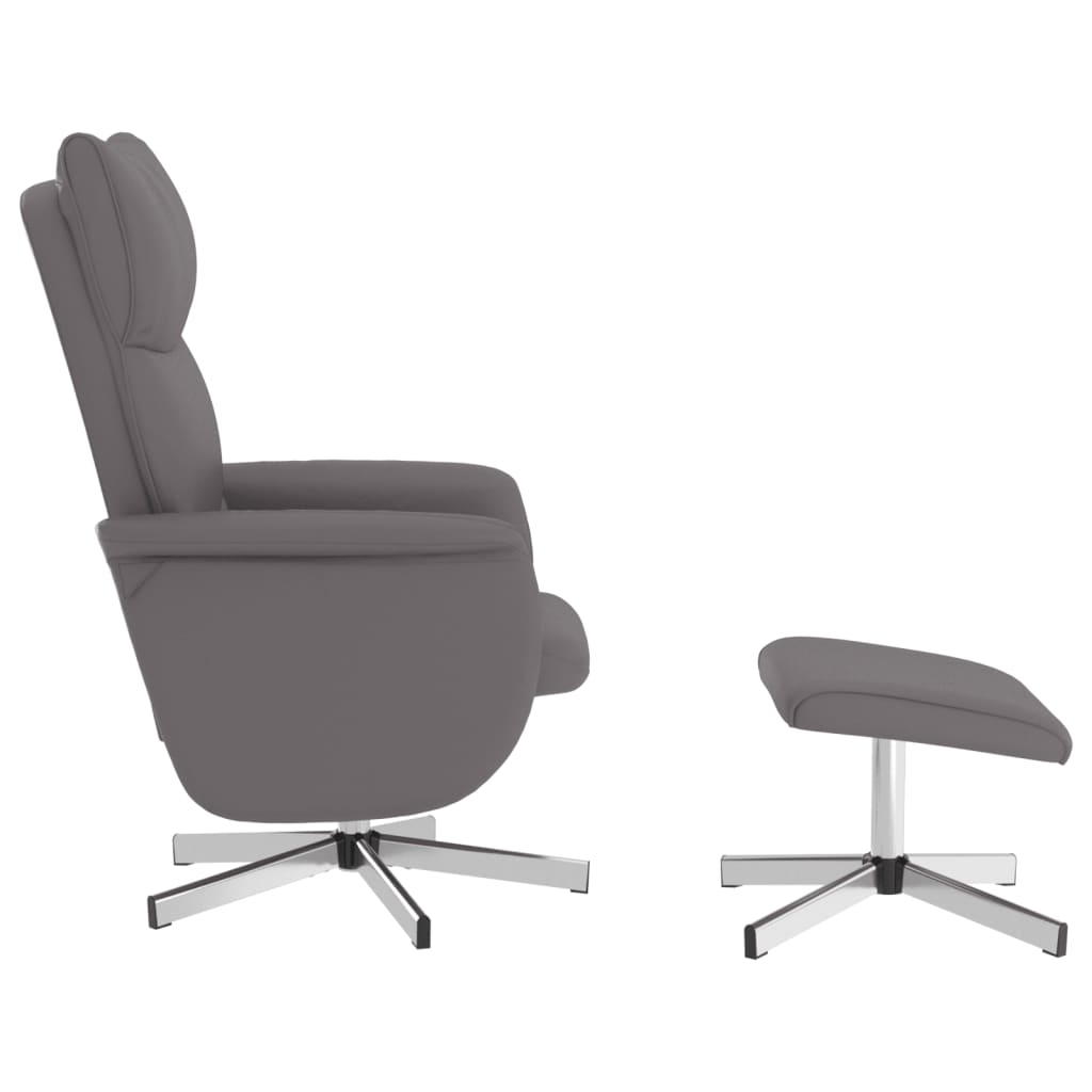 Fauteuil inclinable avec repose-pied gris similicuir - XIOS