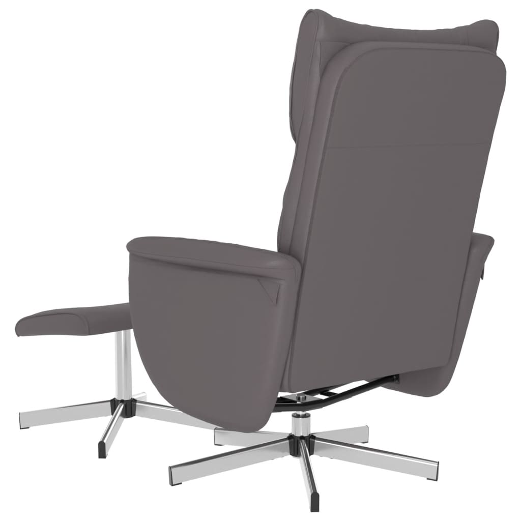 Fauteuil inclinable avec repose-pied gris similicuir - XIOS