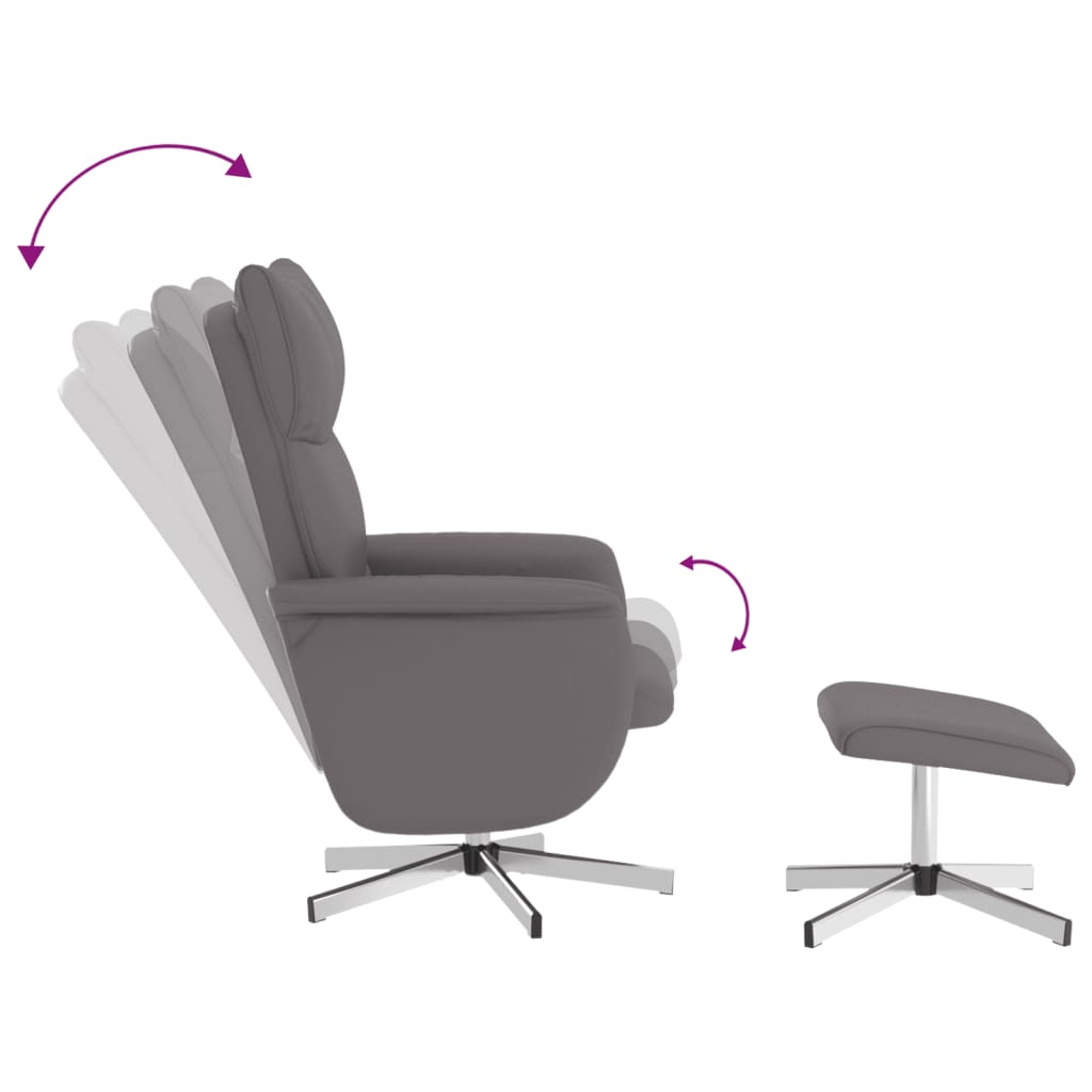 Fauteuil inclinable avec repose-pied gris similicuir - XIOS