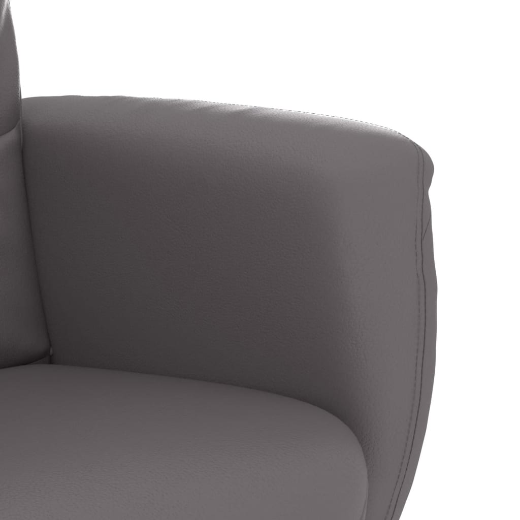 Fauteuil inclinable avec repose-pied gris similicuir - XIOS