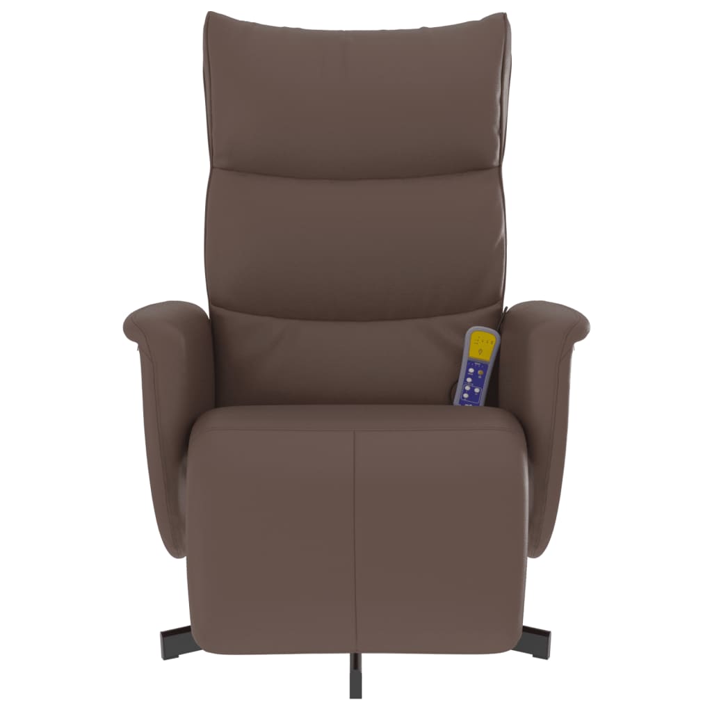 Fauteuil inclinable de massage repose-pieds marron similicuir - XIOS