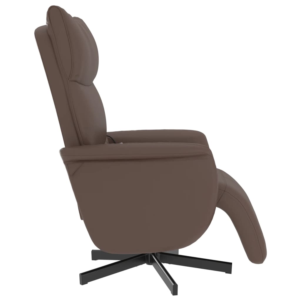 Fauteuil inclinable de massage repose-pieds marron similicuir - XIOS