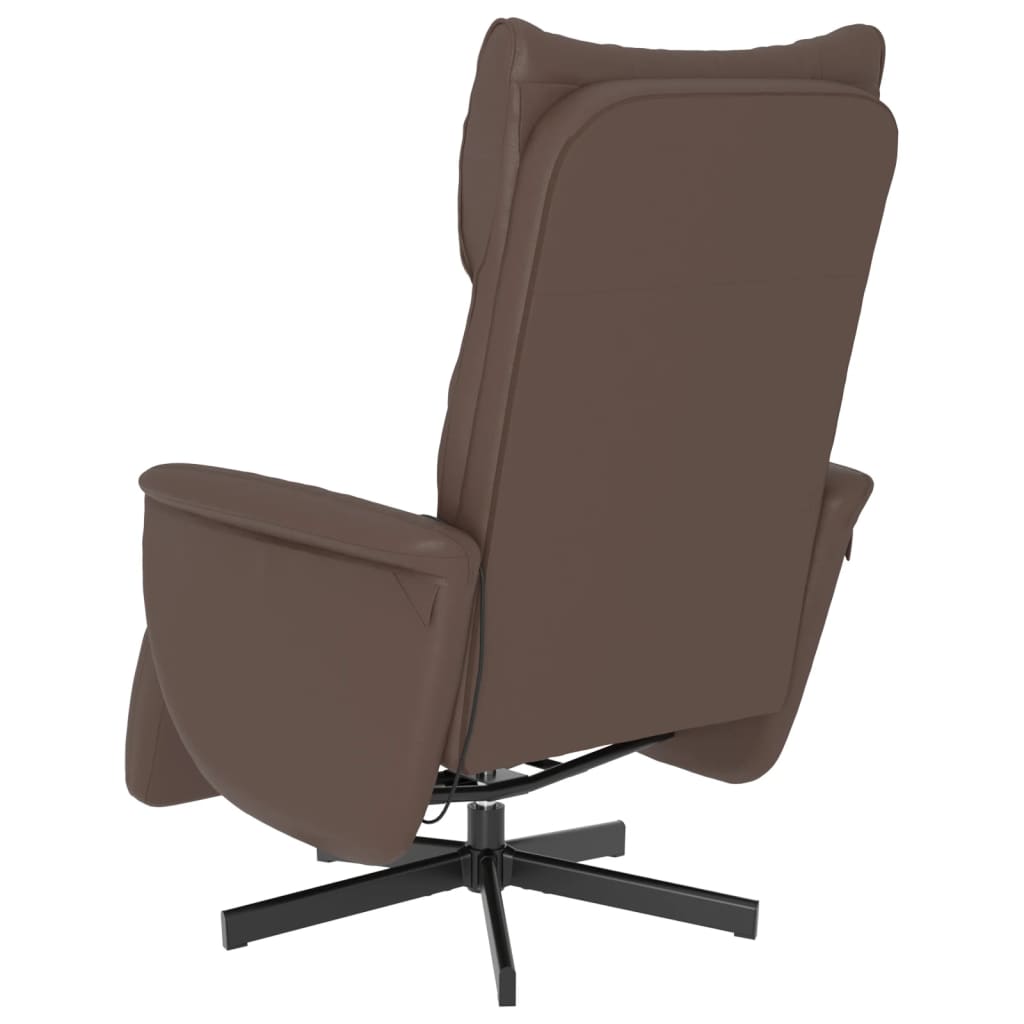 Fauteuil inclinable de massage repose-pieds marron similicuir - XIOS