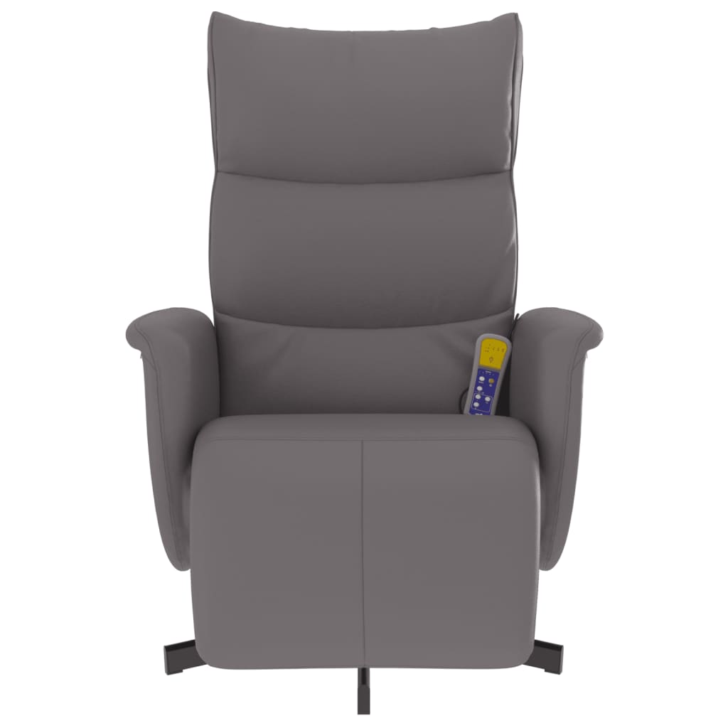Fauteuil inclinable de massage repose-pieds gris similicuir - XIOS