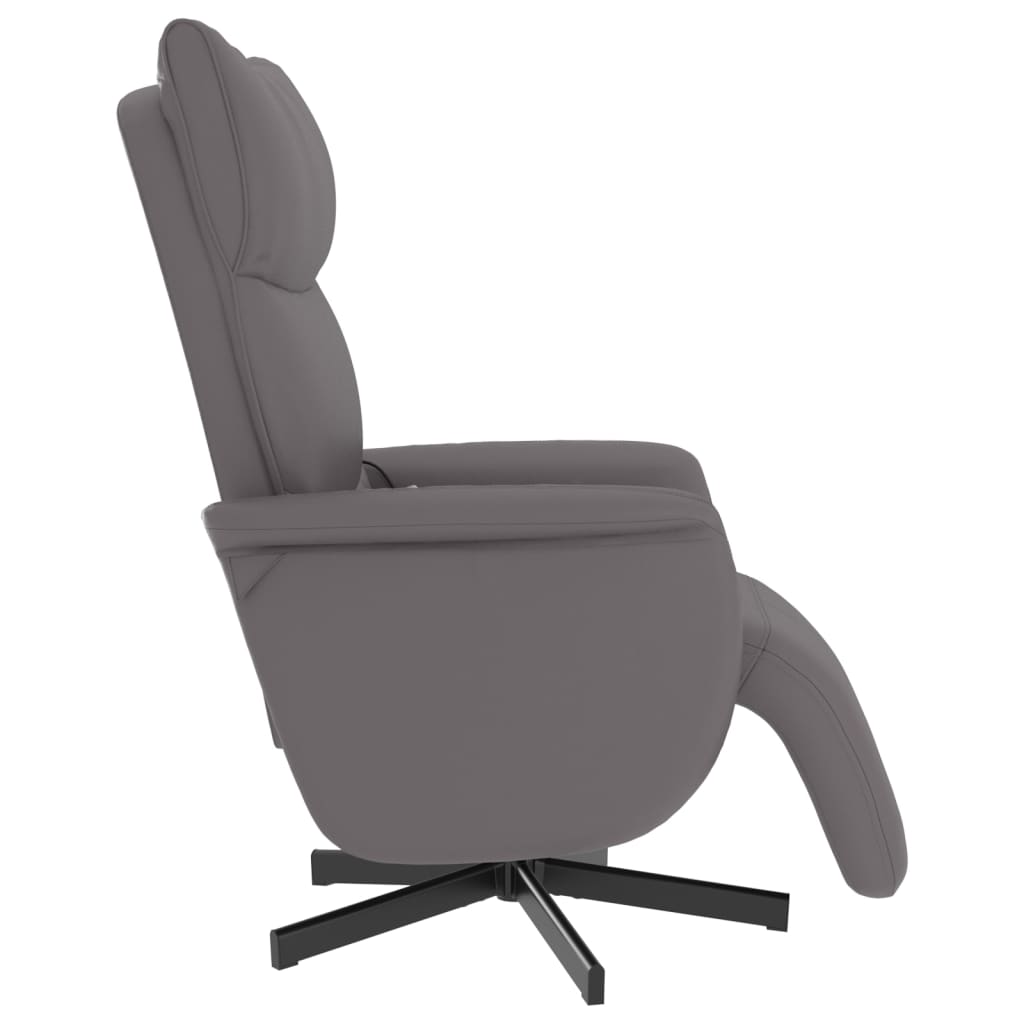 Fauteuil inclinable de massage repose-pieds gris similicuir - XIOS
