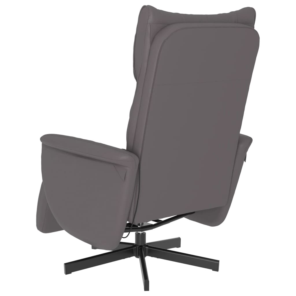 Fauteuil inclinable de massage repose-pieds gris similicuir - XIOS