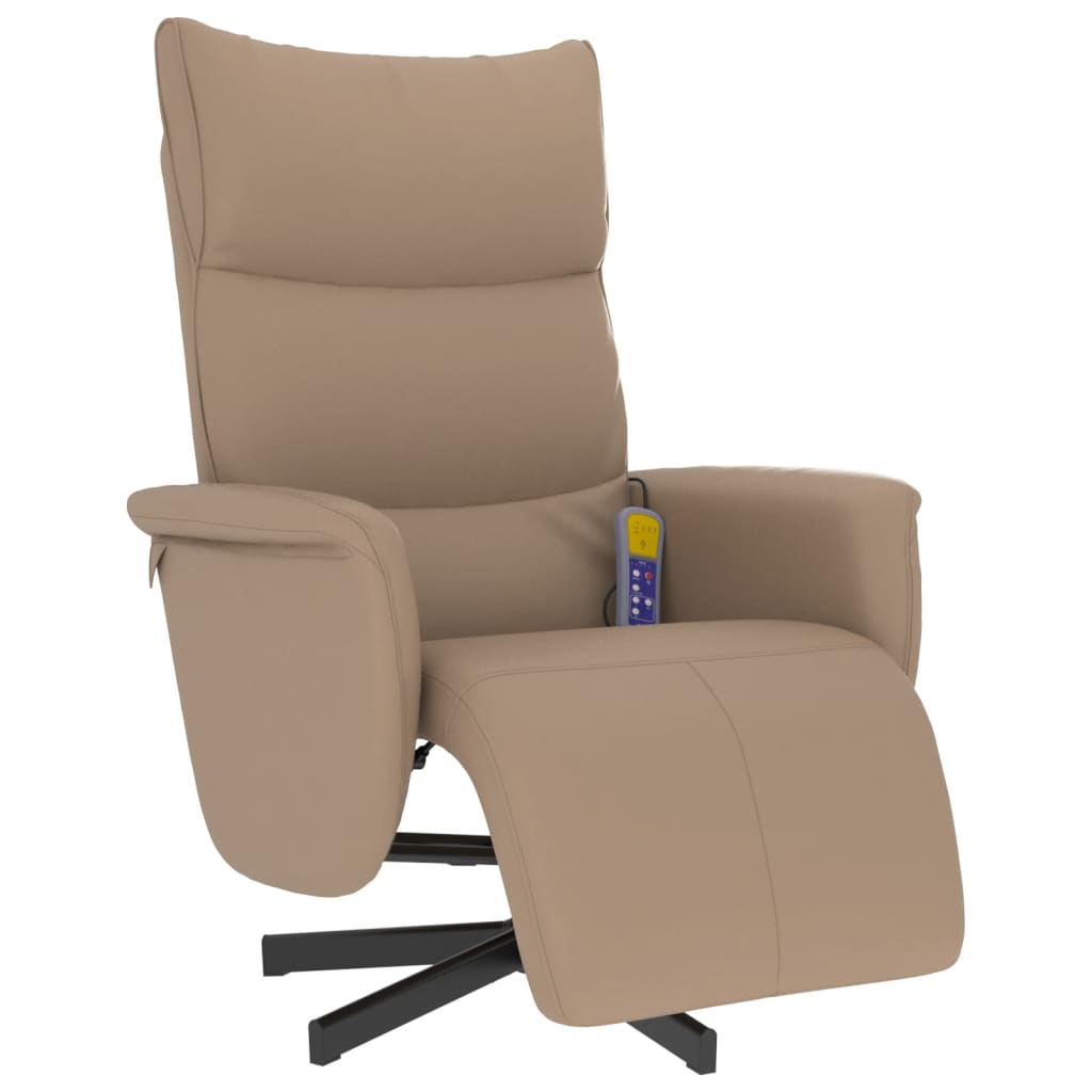 Fauteuil inclinable de massage repose-pieds cappuccino - XIOS