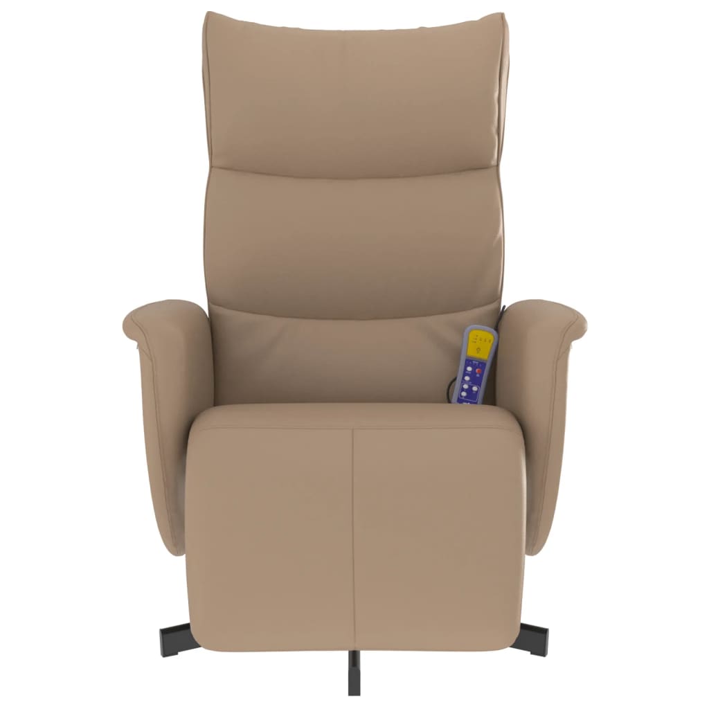 Fauteuil inclinable de massage repose-pieds cappuccino - XIOS