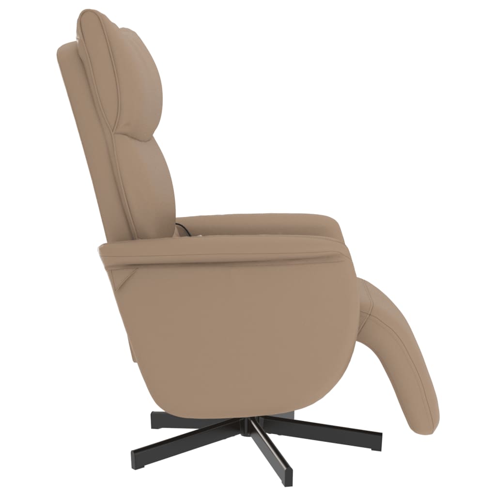 Fauteuil inclinable de massage repose-pieds cappuccino - XIOS