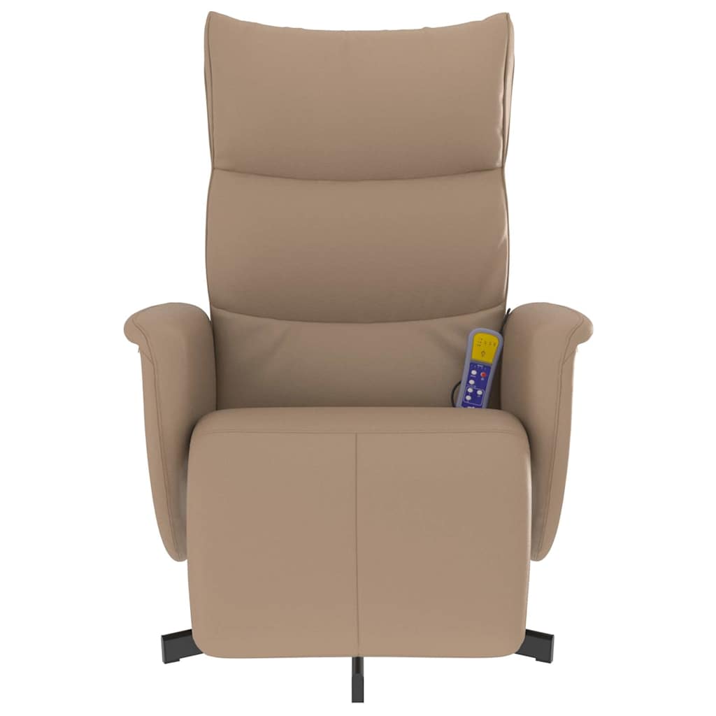 Fauteuil inclinable de massage repose-pieds cappuccino - XIOS