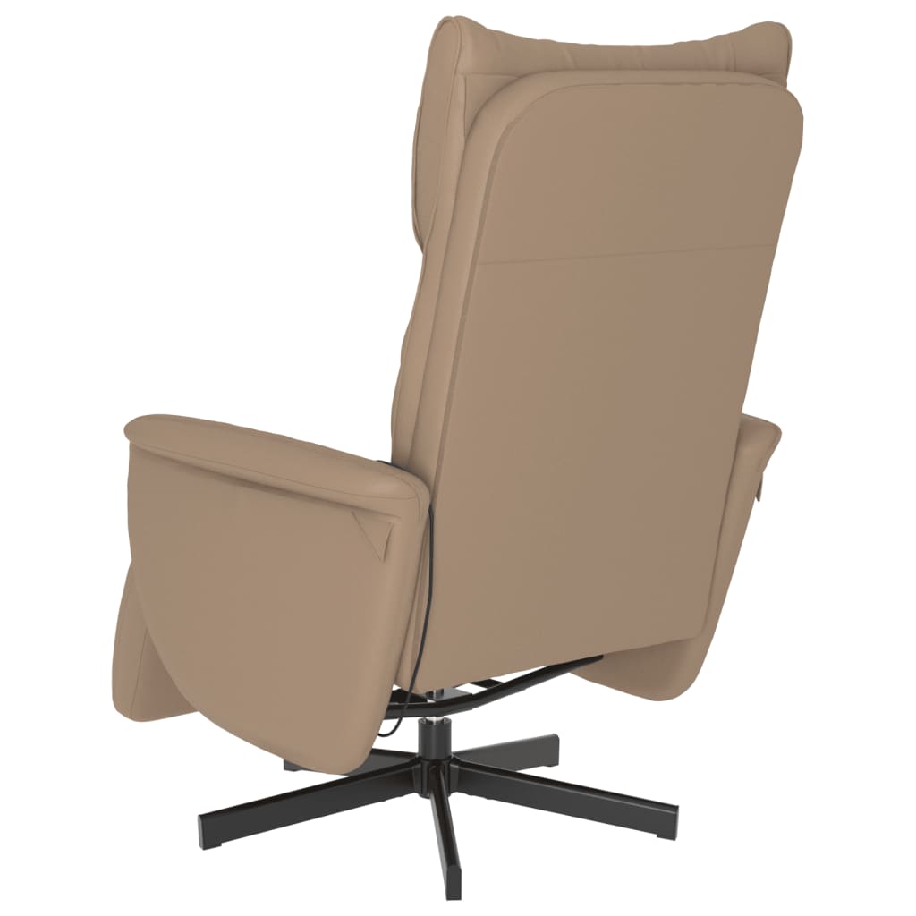 Fauteuil inclinable de massage repose-pieds cappuccino - XIOS
